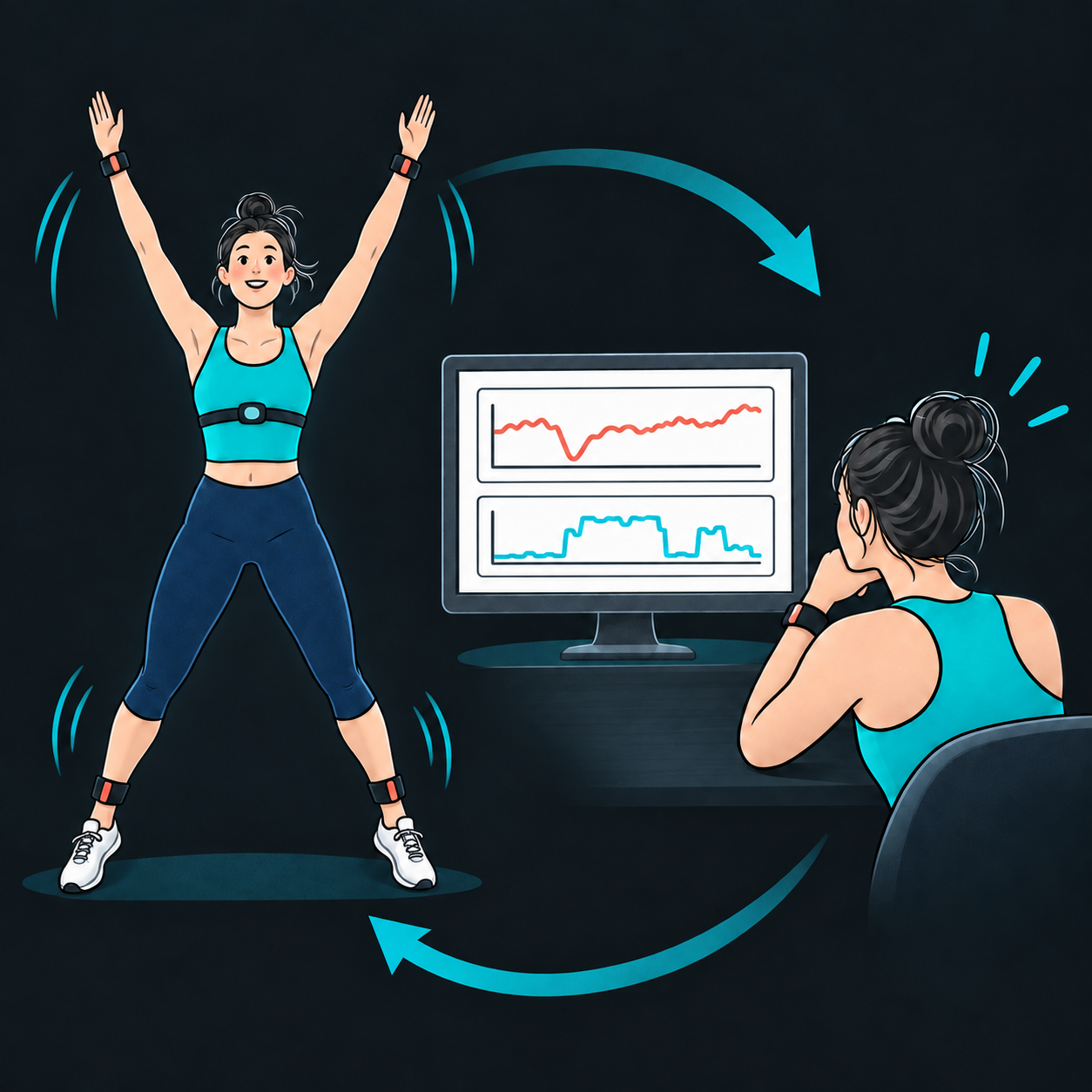 Teaser for [Don't] Let The Bodies HIIT The Floor: Fostering Body Awareness in Fast-Paced Physical Activity Using Body-Worn Sensors