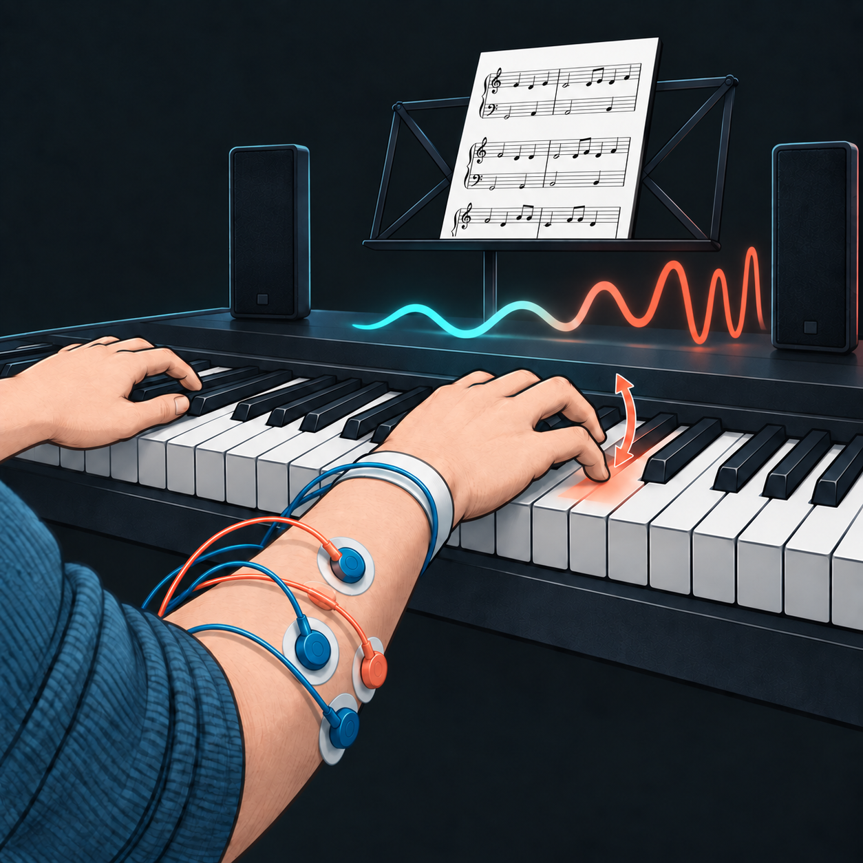 Teaser for Hit the Thumb Jack! Using Electromyography to Augment the Piano Keyboard
